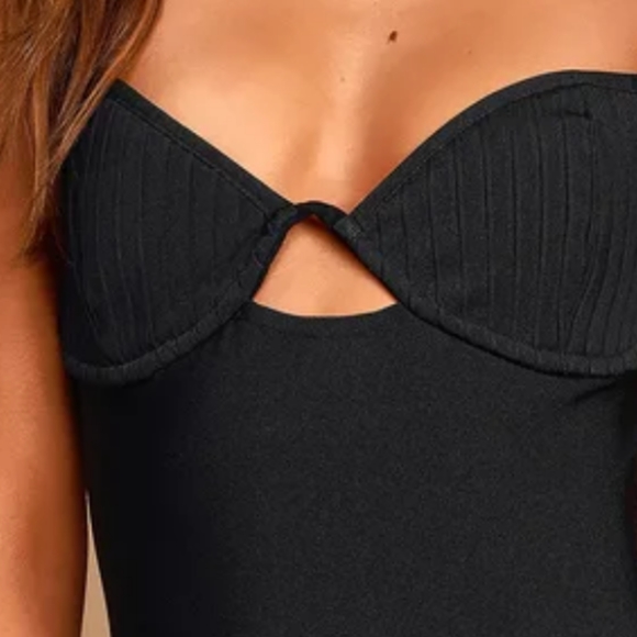 Lulus Black Bustier Bodycon Bandage Dress - Picture 6 of 6